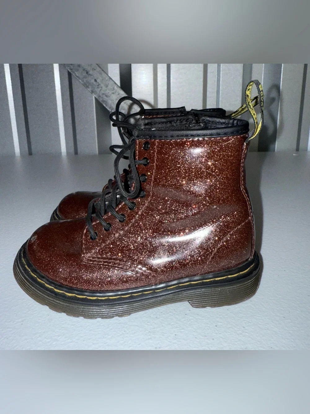 DR. MARTENS 1460 GLITTER TODDLER ANKLE BOOTS SIZE 9